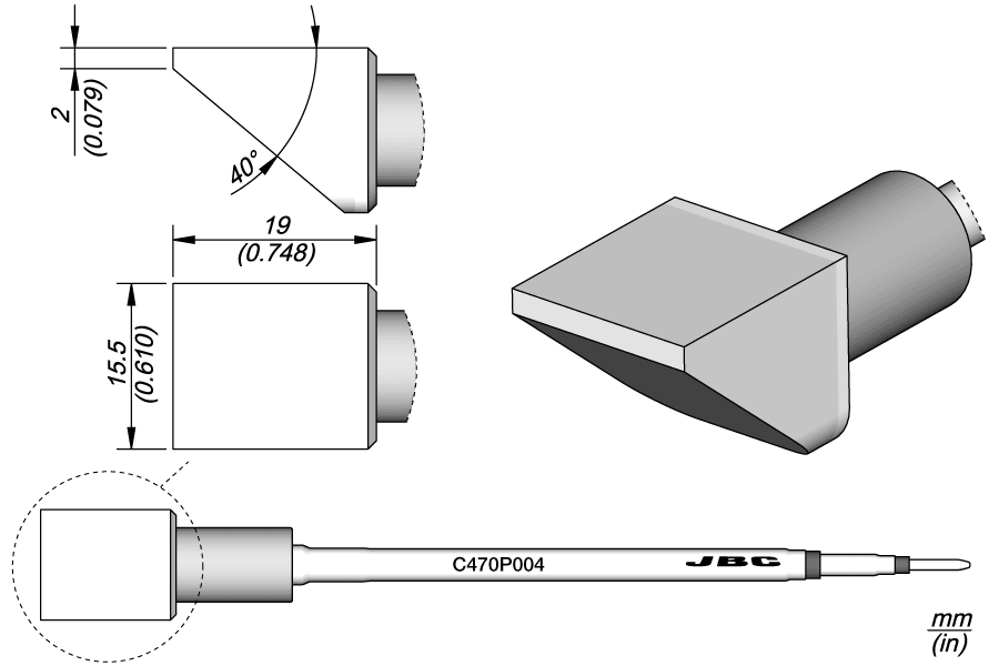 C470P004 - Chisel Cartridge 15.5 x 2